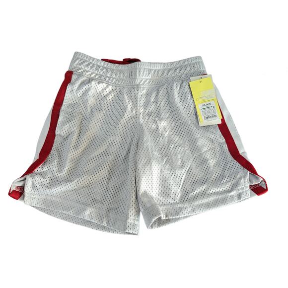 All in Motion Basketball Shorts XS 4 5 Mesh Silver Red Boys Sports Gym Active - Picture 1 of 9